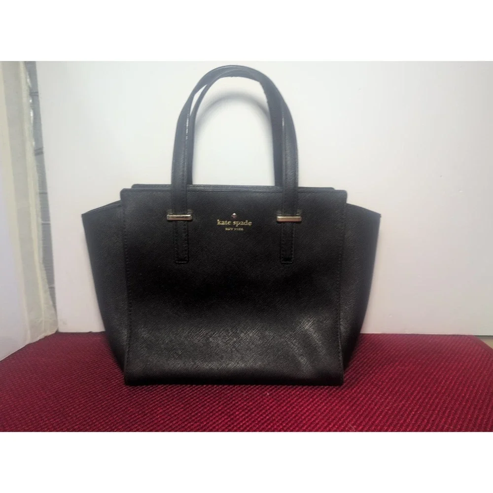 Kate Spade Cedar Street Small Hayden Black Leather Satchel Handbag Purse